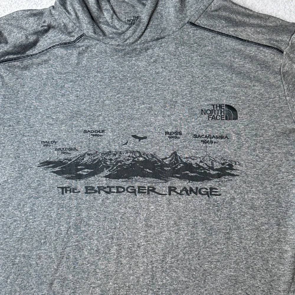 The North Face Hoodie Mens S Gray Bridger Range FlashDry Long Sleeve Thumbholes